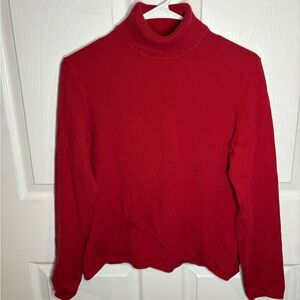 Red Talbots Cotton Turtleneck